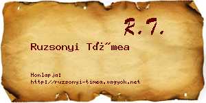 Ruzsonyi Tímea névjegykártya
