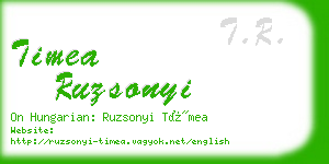 timea ruzsonyi business card